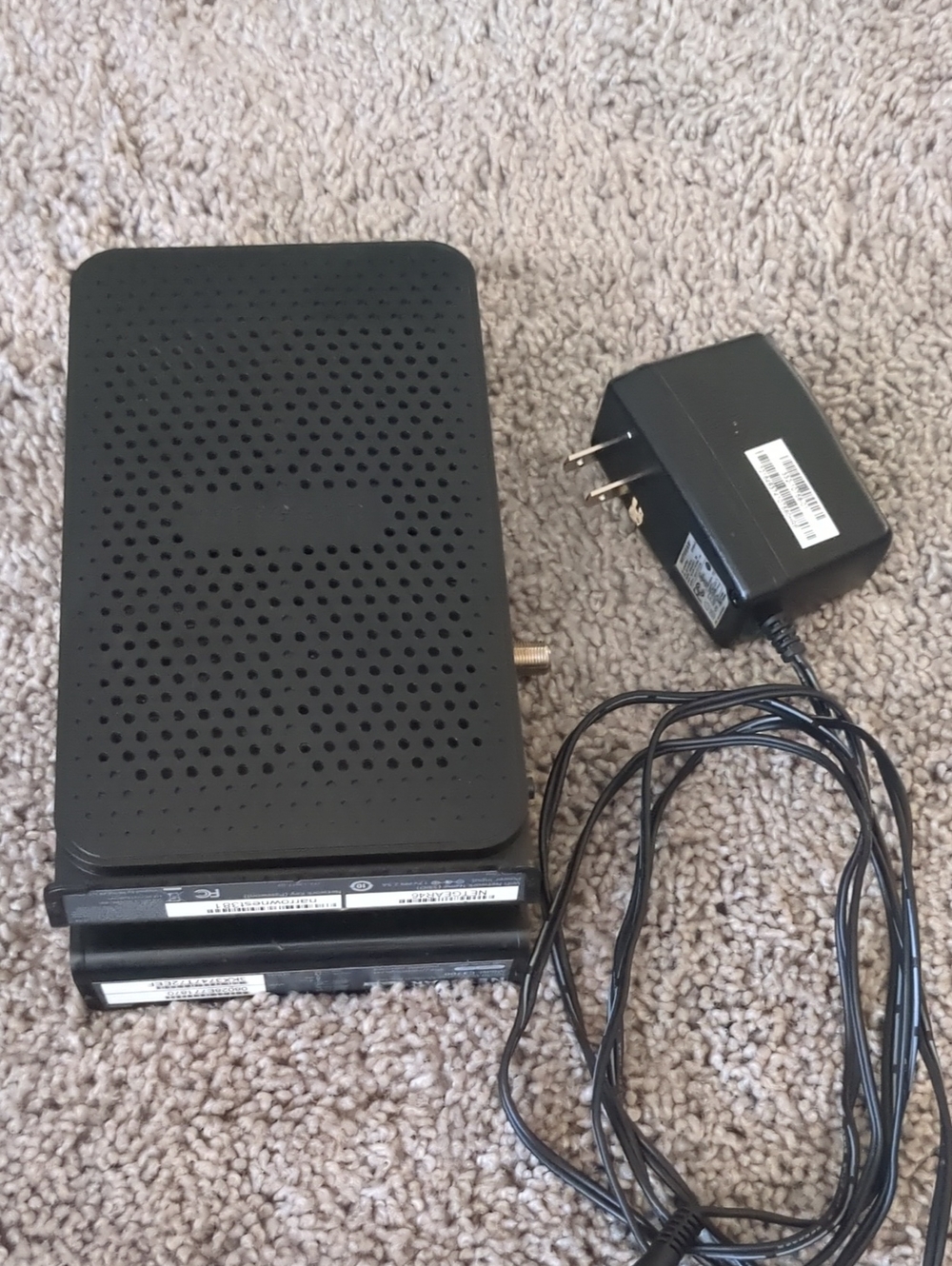 netgear Black Modem-Router Combo Tower with Power Adapter
